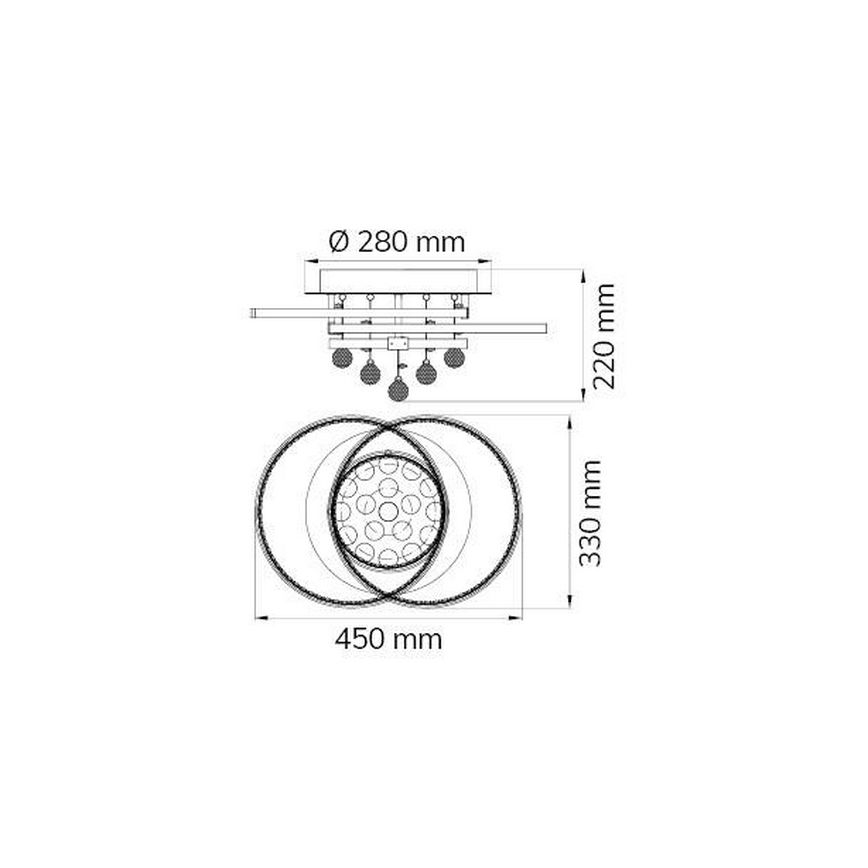 Wofi 9103.01.01.8420 - LED Aptumšojama virsapmetuma lustra MEDLEY LED/37W/230V