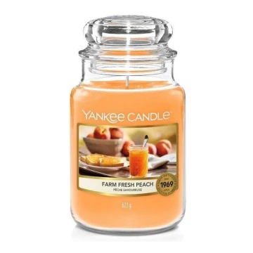 Yankee Candle - Aromatizēta svece FARM FRESH PEACH liela 623g 110-150 stundas