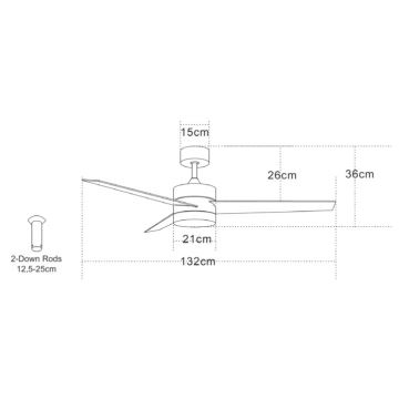 Zambelis 19134 - LED Griestu ventilators LED/15W/230V 3000/4000/6000K hroms + tālvadības pults