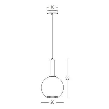 Zambelis 22071 - Lustra ar auklu 1xE27/40W/230V d. 20 cm zelta