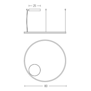 Zambelis 22240 - LED Aptumšojama lustra ar auklu LED/57W/230V 3000K d. 80 cm zelta