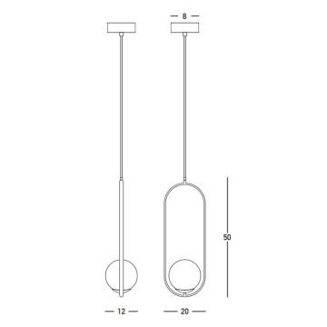 Zambelis 23135 - Lustra ar auklu 1xG9/7W/230V 12x20 cm zelta