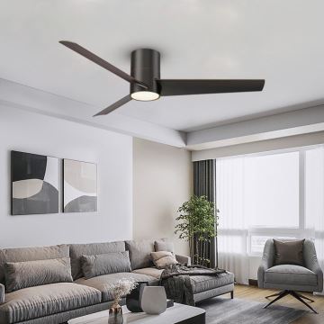 ZEVENTI - LED Griestu ventilators BARROSA LED/18W/230V Wi-Fi Tuya melna + tālvadības pults