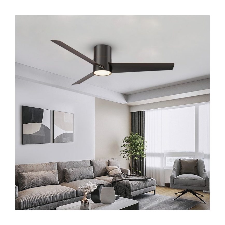 ZEVENTI - LED Griestu ventilators BARROSA LED/18W/230V Wi-Fi Tuya melna + tālvadības pults