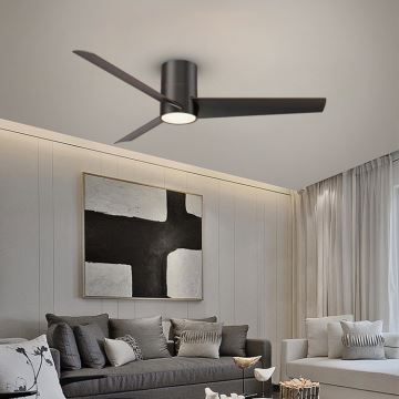 ZEVENTI - LED Griestu ventilators BARROSA LED/18W/230V Wi-Fi Tuya melna + tālvadības pults