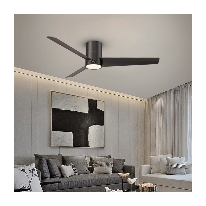 ZEVENTI - LED Griestu ventilators BARROSA LED/18W/230V Wi-Fi Tuya melna + tālvadības pults