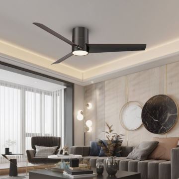 ZEVENTI - LED Griestu ventilators BARROSA LED/18W/230V Wi-Fi Tuya melna + tālvadības pults