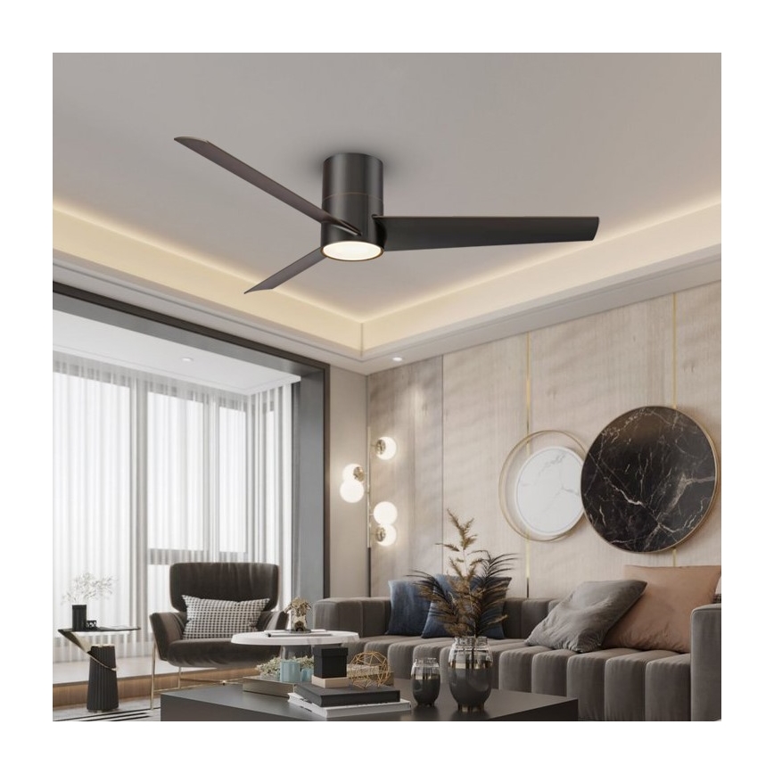 ZEVENTI - LED Griestu ventilators BARROSA LED/18W/230V Wi-Fi Tuya melna + tālvadības pults