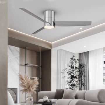 ZEVENTI - LED Griestu ventilators BARROSA LED/18W/230V Wi-Fi Tuya hroms + tālvadības pults