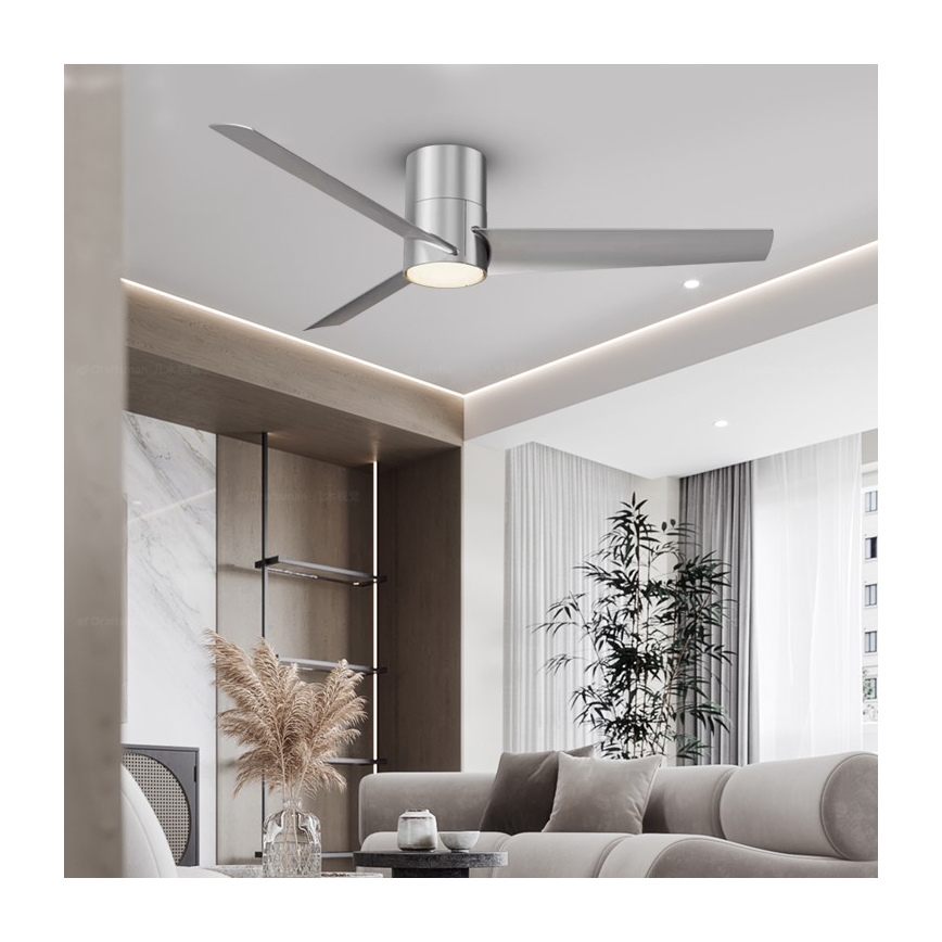 ZEVENTI - LED Griestu ventilators BARROSA LED/18W/230V Wi-Fi Tuya hroms + tālvadības pults