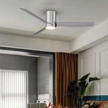 ZEVENTI - LED Griestu ventilators BARROSA LED/18W/230V Wi-Fi Tuya hroms + tālvadības pults