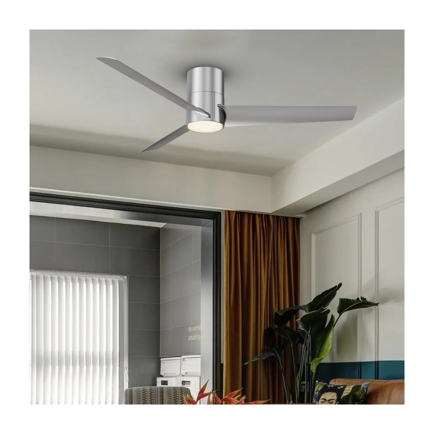 ZEVENTI - LED Griestu ventilators BARROSA LED/18W/230V Wi-Fi Tuya hroms + tālvadības pults