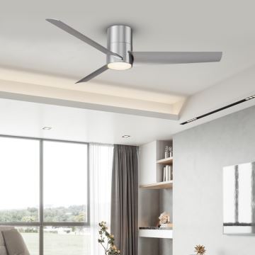 ZEVENTI - LED Griestu ventilators BARROSA LED/18W/230V Wi-Fi Tuya hroms + tālvadības pults