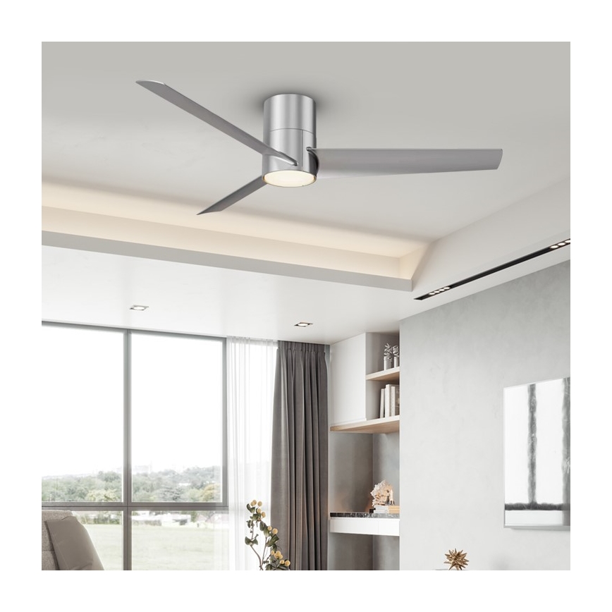 ZEVENTI - LED Griestu ventilators BARROSA LED/18W/230V Wi-Fi Tuya hroms + tālvadības pults