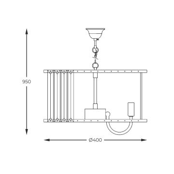 Zuma Line - Lustra ar ķēdi 6xE14/40W/230V zelta