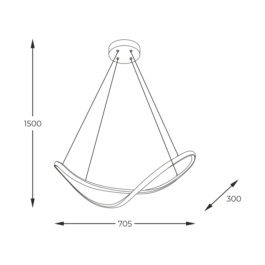 Zuma Line - LED Lustra ar auklu LED/45W/230V 3000/4000/6000K melna