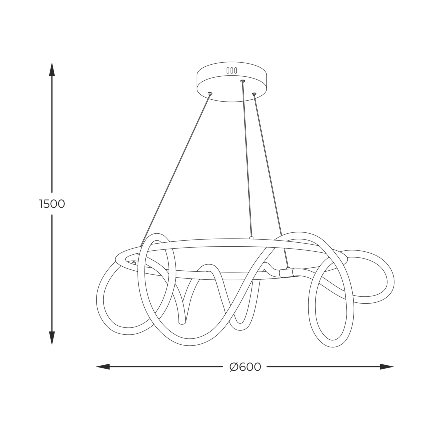 Zuma Line - LED Lustra ar auklu LED/58W/230V 3000/4000/6000K melna