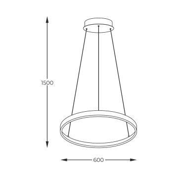 Zuma Line - LED Lustra ar auklu LED/28W/230V 3000/4000/6000K d. 60 cm melna