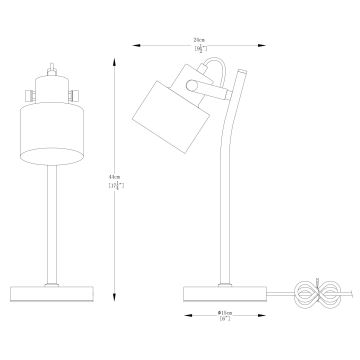 Zuma Line - Galda lampa 1xE27/40W/230V melna