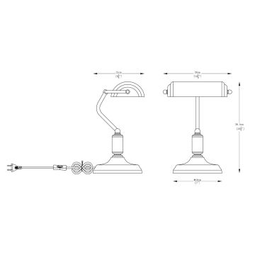 Zuma Line - Galda lampa 1xE27/40W/230V melna