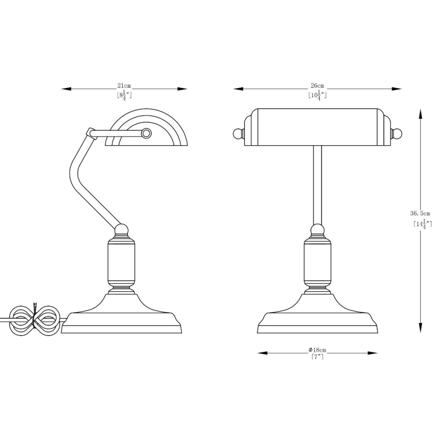 Zuma Line - Galda lampa 1xE27/40W/230V zelta