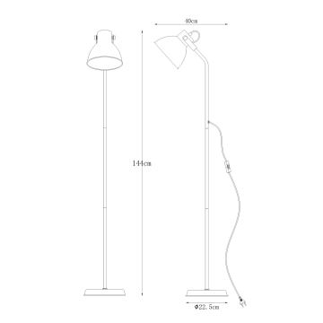 Zuma Line - Grīdas stāvlampa 1xE27/40W/230V melna