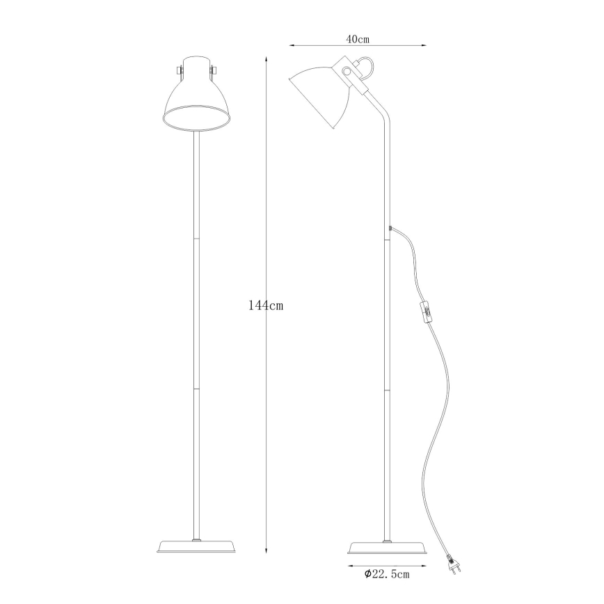 Zuma Line - Grīdas stāvlampa 1xE27/40W/230V melna