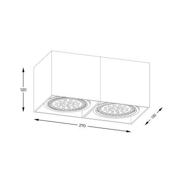 Zuma Line - Starmetis 2xGU10-ES111/15W/230V melna