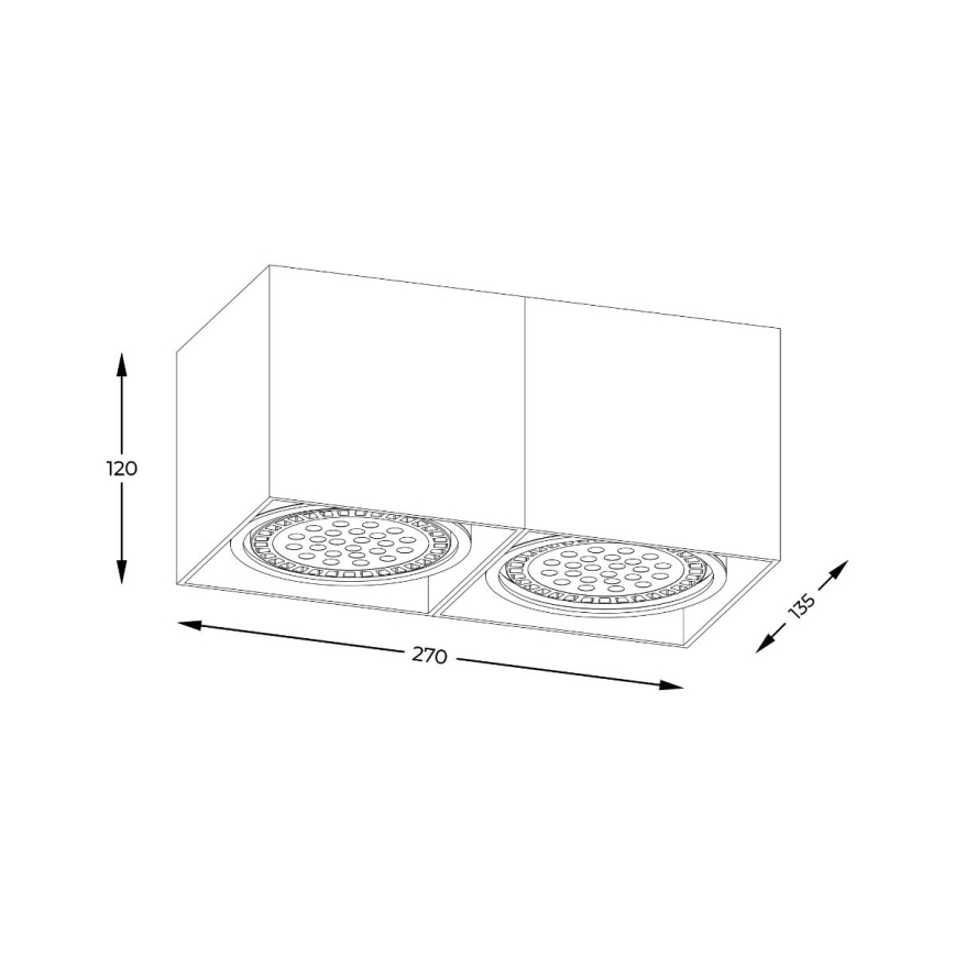 Zuma Line - Starmetis 2xGU10-ES111/15W/230V melna