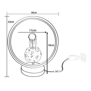 Zuma Line - LED Bērnu galda lampa LED/4W/230V astronauts/sveķi