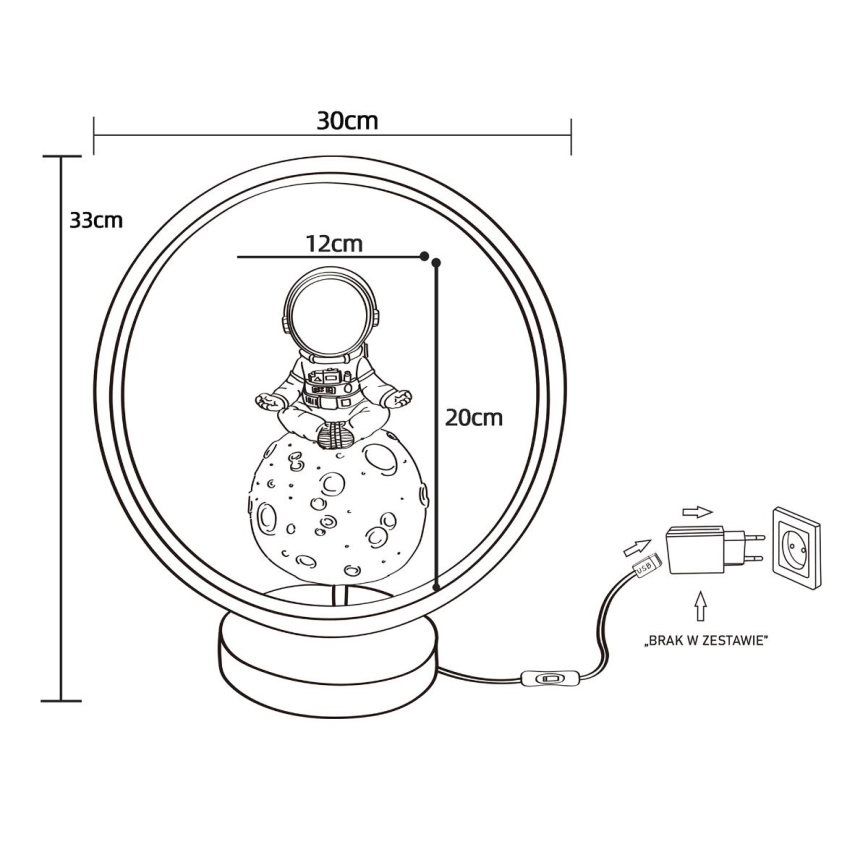 Zuma Line - LED Bērnu galda lampa LED/4W/230V astronauts/sveķi