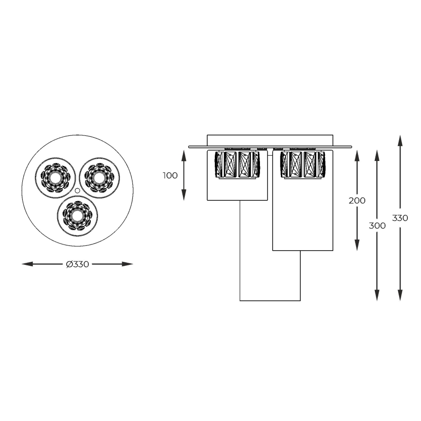 Zuma Line - LED Virsapmetuma lustra 3xLED/5W/230V misiņš