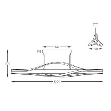 Zuma Line - LED Lustra ar stieni LED/30W/230V