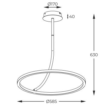 Zuma Line - LED Lustra ar stieni LED/30W/230V melna