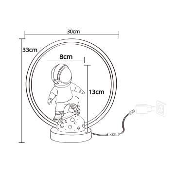 Zuma Line - LED Bērnu galda lampa LED/4W/230V astronauts/sveķi