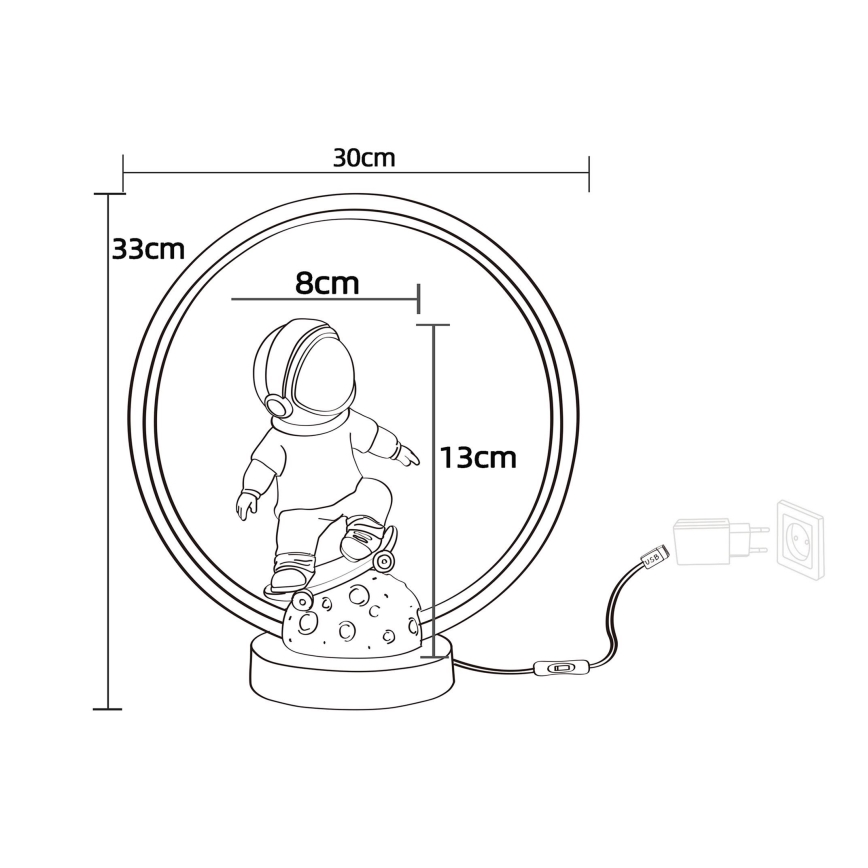 Zuma Line - LED Bērnu galda lampa LED/4W/230V astronauts/sveķi