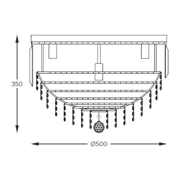 Zuma Line - Griestu lampa 7xE14/40W/230V d. 50 zelta