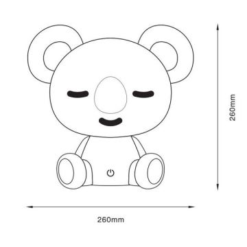 Zuma Line - LED Aptumšojama bērnu skārienvadāma galda lampa LED/3W/230V koala rozā