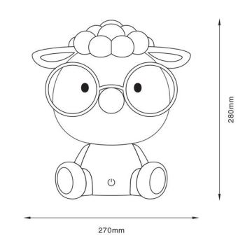 Zuma Line - LED Aptumšojama bērnu skārienvadāma galda lampa LED/3W/230V aita pelēka