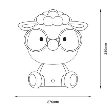 Zuma Line - LED Aptumšojama bērnu skārienvadāma galda lampa LED/3W/230V aita rozā