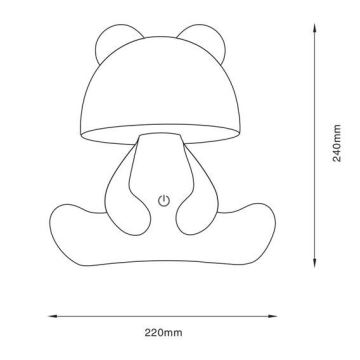 Zuma Line - LED Aptumšojama bērnu skārienvadāma galda lampa LED/3W/230V lācis rozā