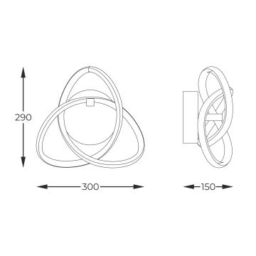 Zuma Line - LED Sienas lampa LED/14W/230V melna