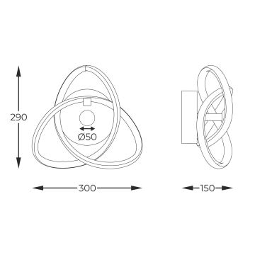 Zuma Line - LED Sienas lampa LED/14W/230V melna/zelta