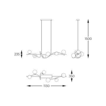 Zuma Line - Lustra ar auklu 6xG9/3,5W/230V melna