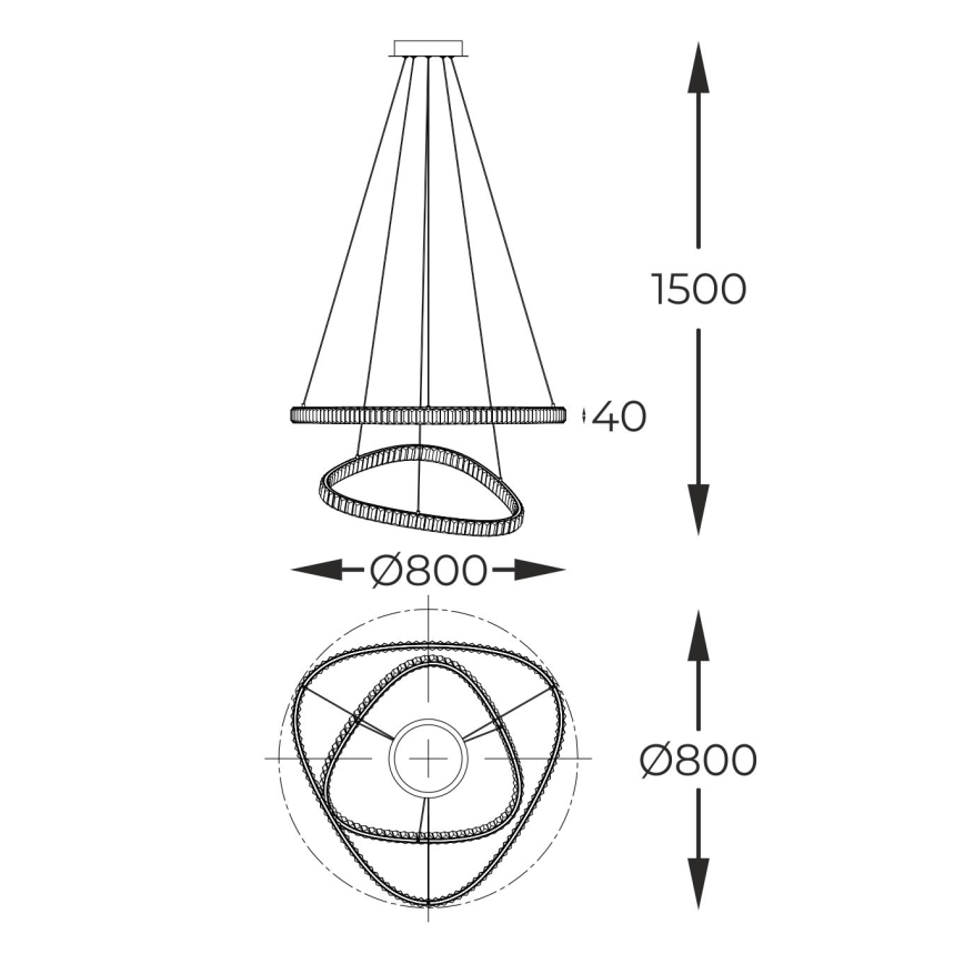 Zuma Line - LED Aptumšojama kristāla lustra ar auklu LED/36W/230V 2700-6000K + tālvadības pults