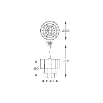 Zuma Line - Lustra ar auklu 14xE14/40W/230V melna