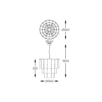 Zuma Line - Lustra ar auklu 14xE14/40W/230V zelta