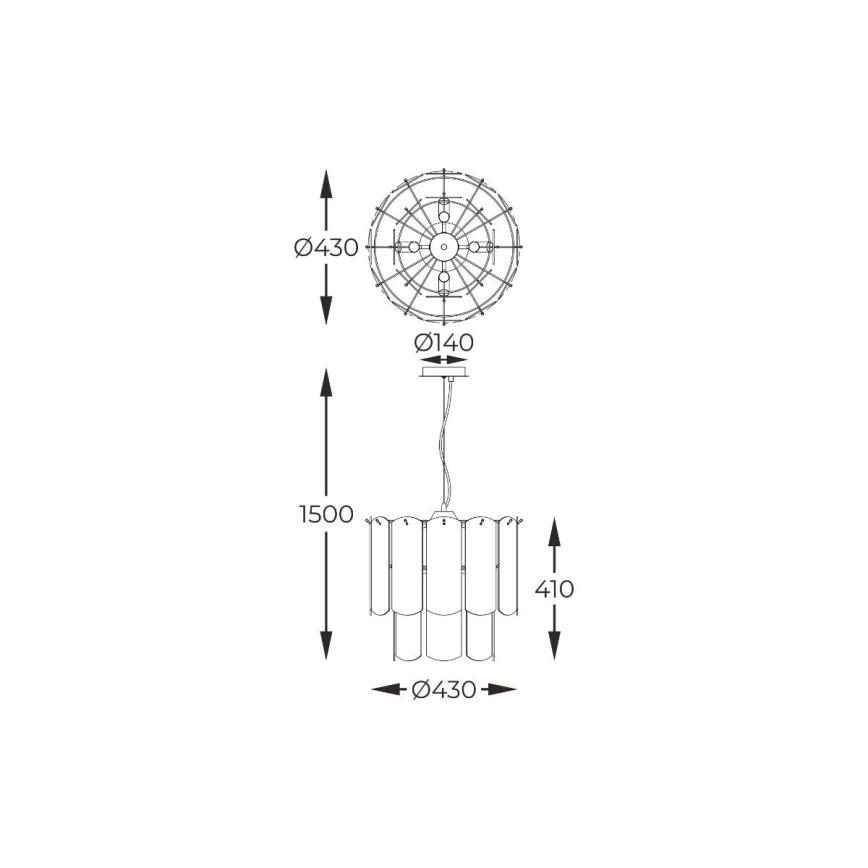 Zuma Line - Lustra ar auklu 8xE14/40W/230V melna