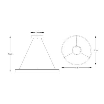 Zuma Line - LED Aptumšojama lustra ar auklu LED/30W/230V melna/zelta