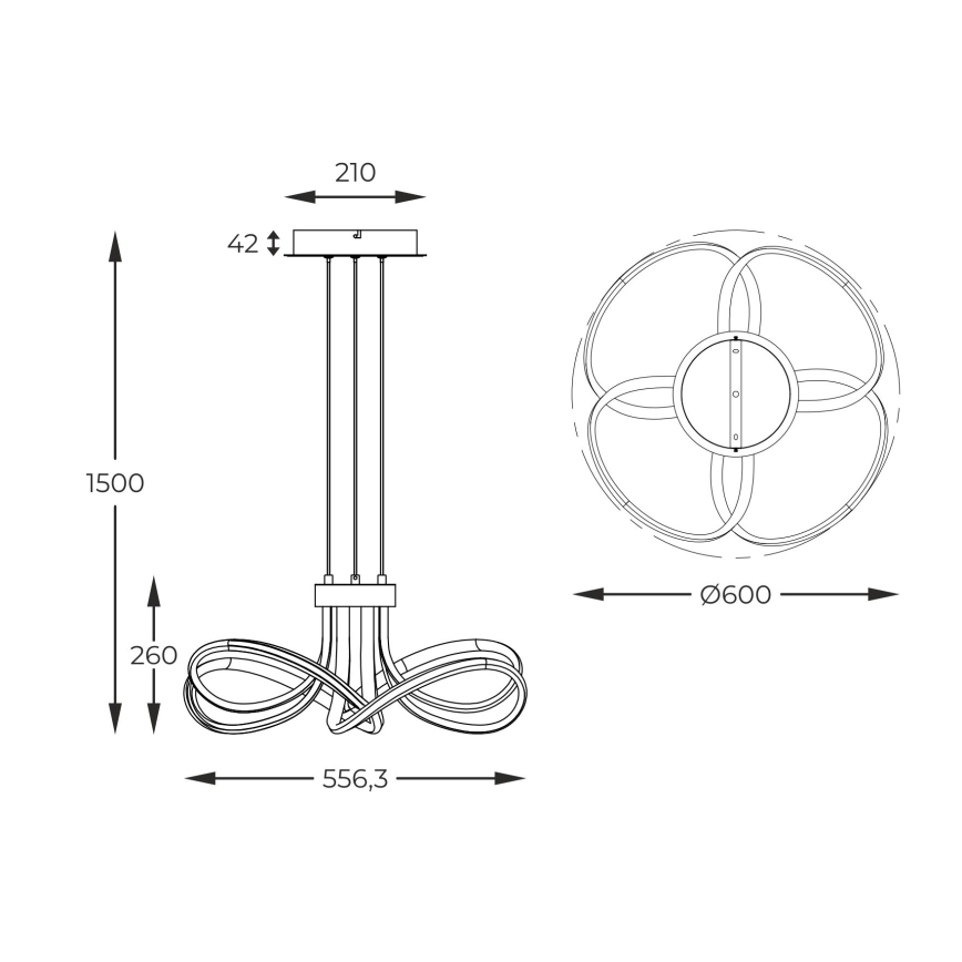 Zuma Line - LED Aptumšojama lustra ar auklu LED/45W/230V pelēka/zelta